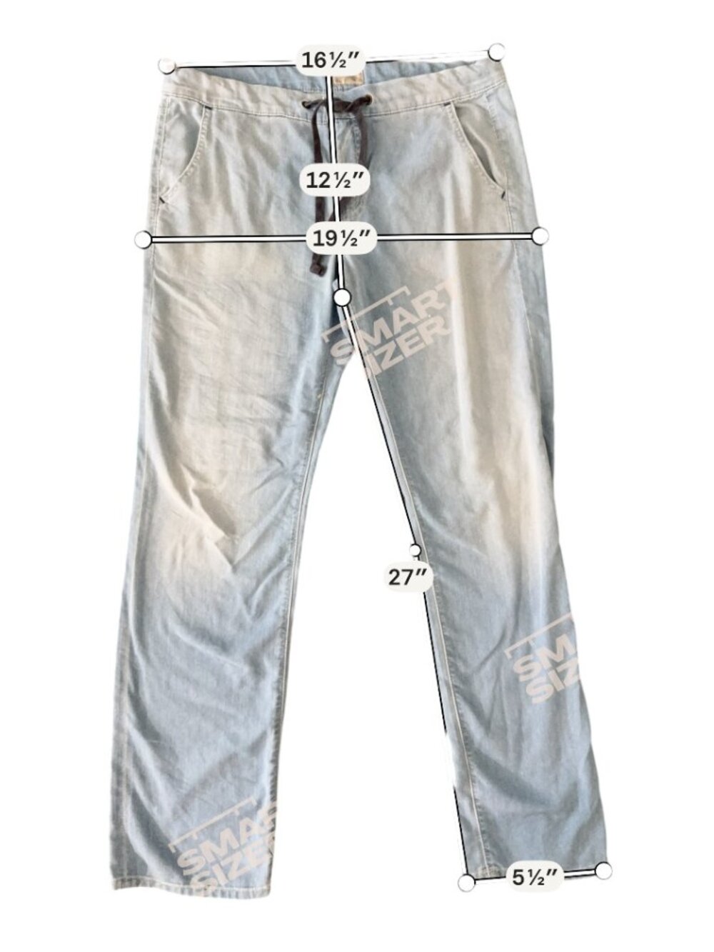 MOTHER The Lazy Daisy Drawstring High Rise Jeans- Straight Leg- Light Wash- 27 - Picture 8 of 14